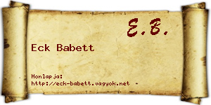 Eck Babett névjegykártya